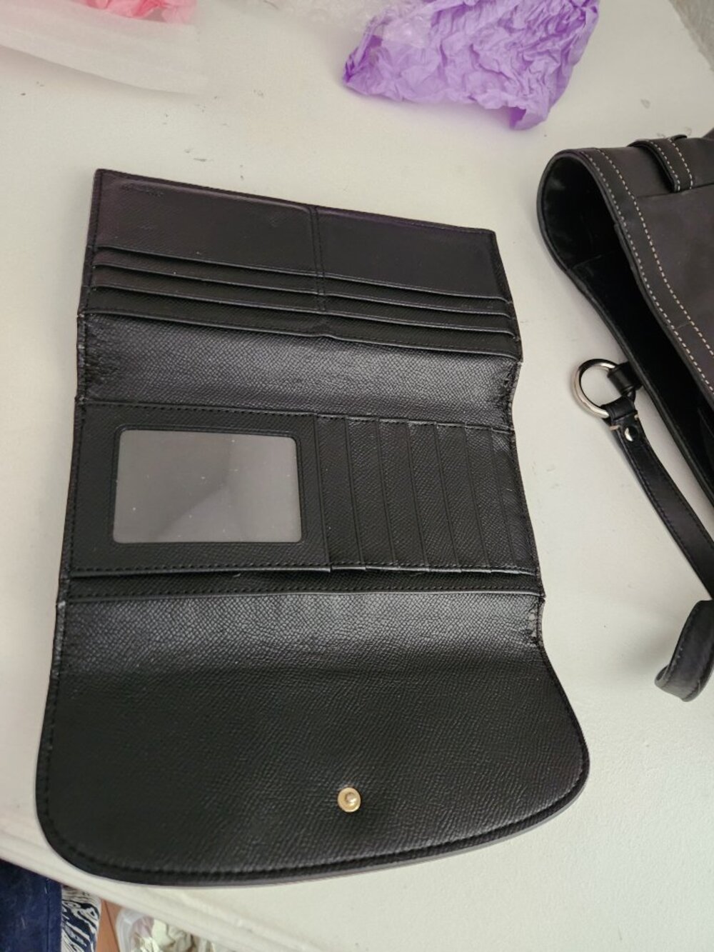 Euc Coach Gallery Black Leather w/Wallet Shoulder Bag Purse - Picture 16 of 16